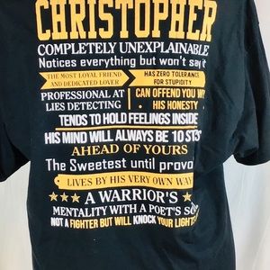 Personalized CHRISTOPHER T-shirt SZ XXL men